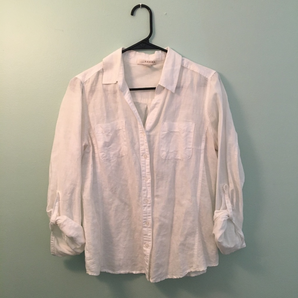 White Linen Button Down